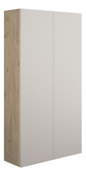 Auvellis Linaro 600mm Slim 2 Door Storage Unit – Matt Dove Grey | Cabinet Colour: Oak