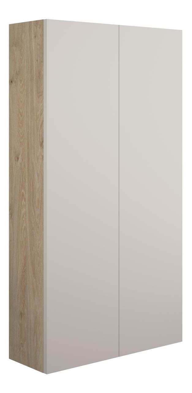 Auvellis Linaro 600mm Slim 2 Door Storage Unit – Matt Dove Grey | Cabinet Colour: Oak