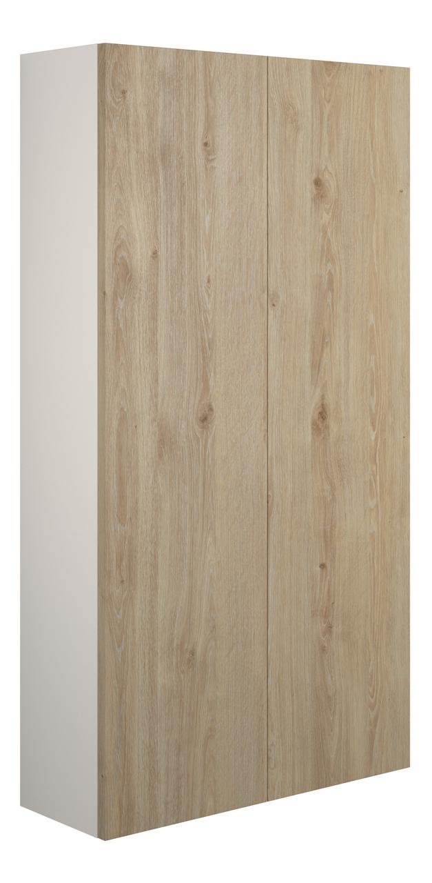 Auvellis Linaro 600mm Slim 2 Door Storage Unit – Havana Oak | Cabinet Colour: Grey
