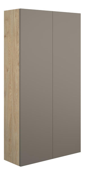 Auvellis Linaro 600mm Slim 2 Door Storage Unit – Matt Stone | Cabinet Colour: Oak