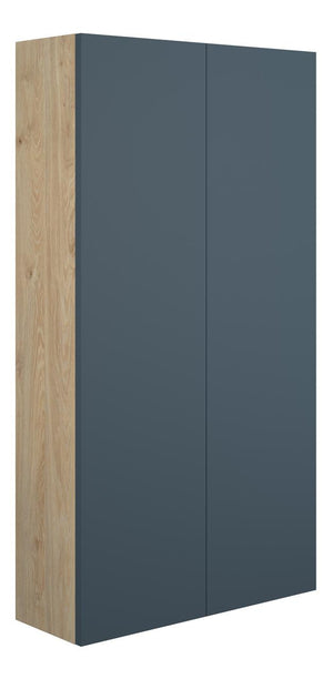 Auvellis Linaro 600mm Slim 2 Door Storage Unit – Matt Arley Blue | Cabinet Colour: Oak