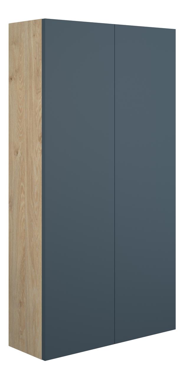 Auvellis Linaro 600mm Slim 2 Door Storage Unit – Matt Arley Blue | Cabinet Colour: Oak