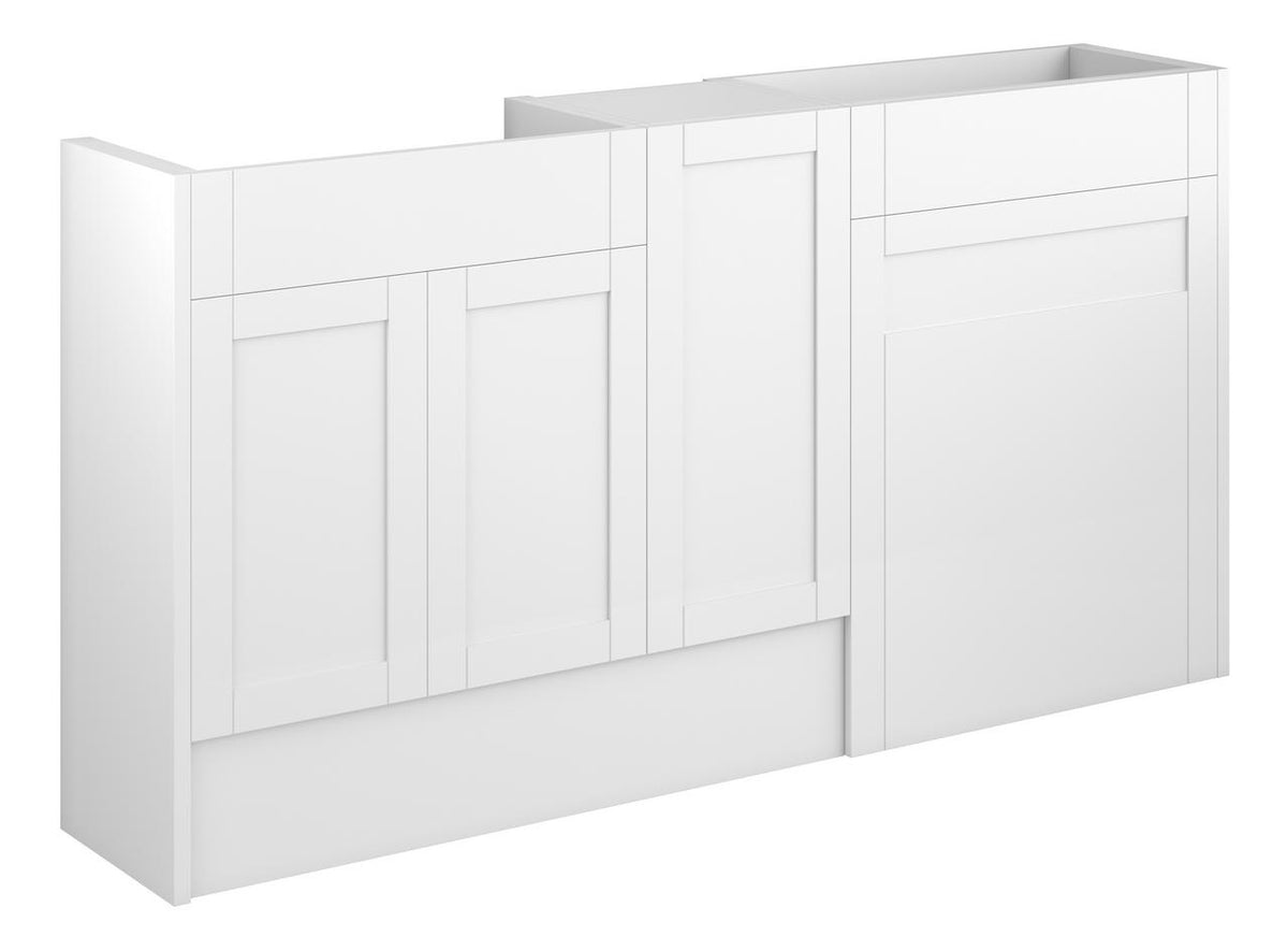 Auvellis Forma 1536mm Standard Basin, WC & 1 Door Unit Pack – Matt White | Cabinet Colour: Oak