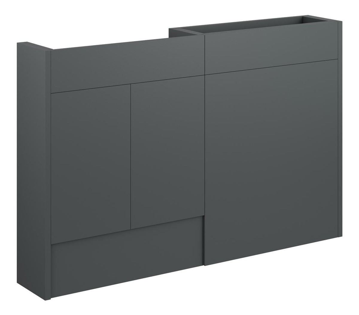 Auvellis Linaro 1236mm Slim Basin & WC Unit Pack – Matt Graphite Grey | Cabinet Colour: Oak