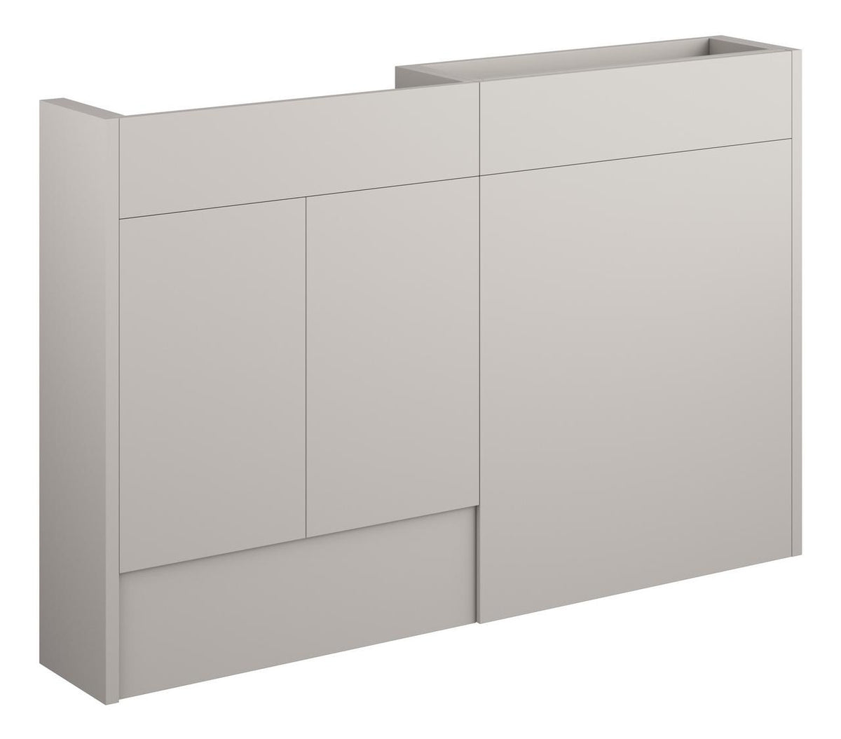 Auvellis Linaro 1236mm Slim Basin & WC Unit Pack – Matt Dove Grey | Cabinet Colour: Oak