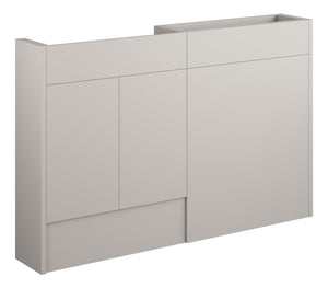 Auvellis Linaro 1236mm Slim Basin & WC Unit Pack – Matt Dove Grey | Cabinet Colour: Oak
