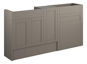 Auvellis Forma 1536mm Standard Basin, WC & 1 Door Unit Pack – Matt Stone | Cabinet Colour: Oak