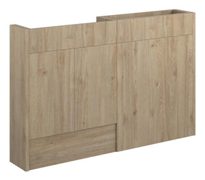 Auvellis Linaro 1236mm Slim Basin & WC Unit Pack – Havana Oak | Cabinet Colour: Oak