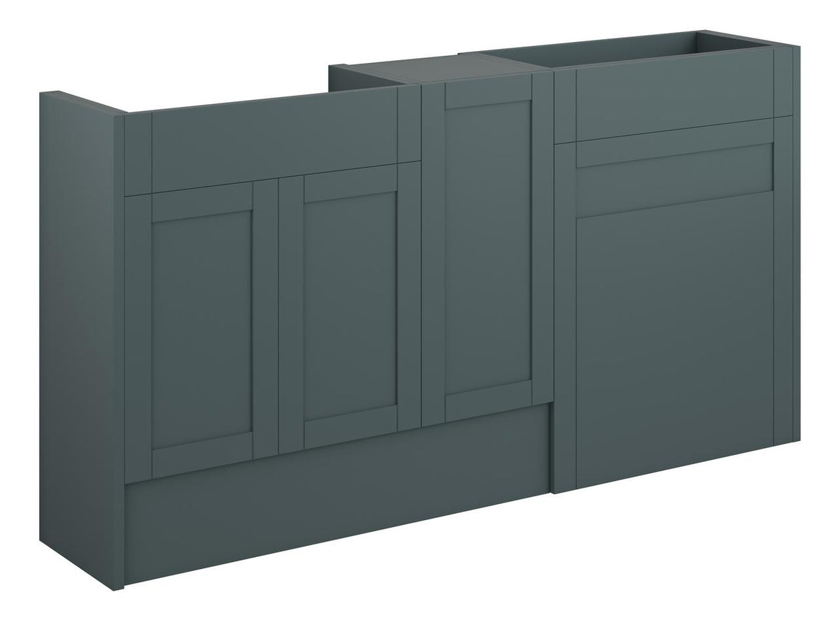 Auvellis Forma 1536mm Standard Basin, WC & 1 Door Unit Pack – Matt Green Camo | Cabinet Colour: Grey
