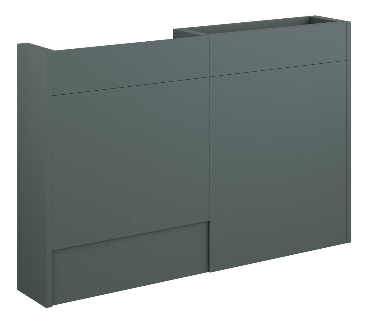 Auvellis Linaro 1236mm Slim Basin & WC Unit Pack – Matt Green | Cabinet Colour: Grey