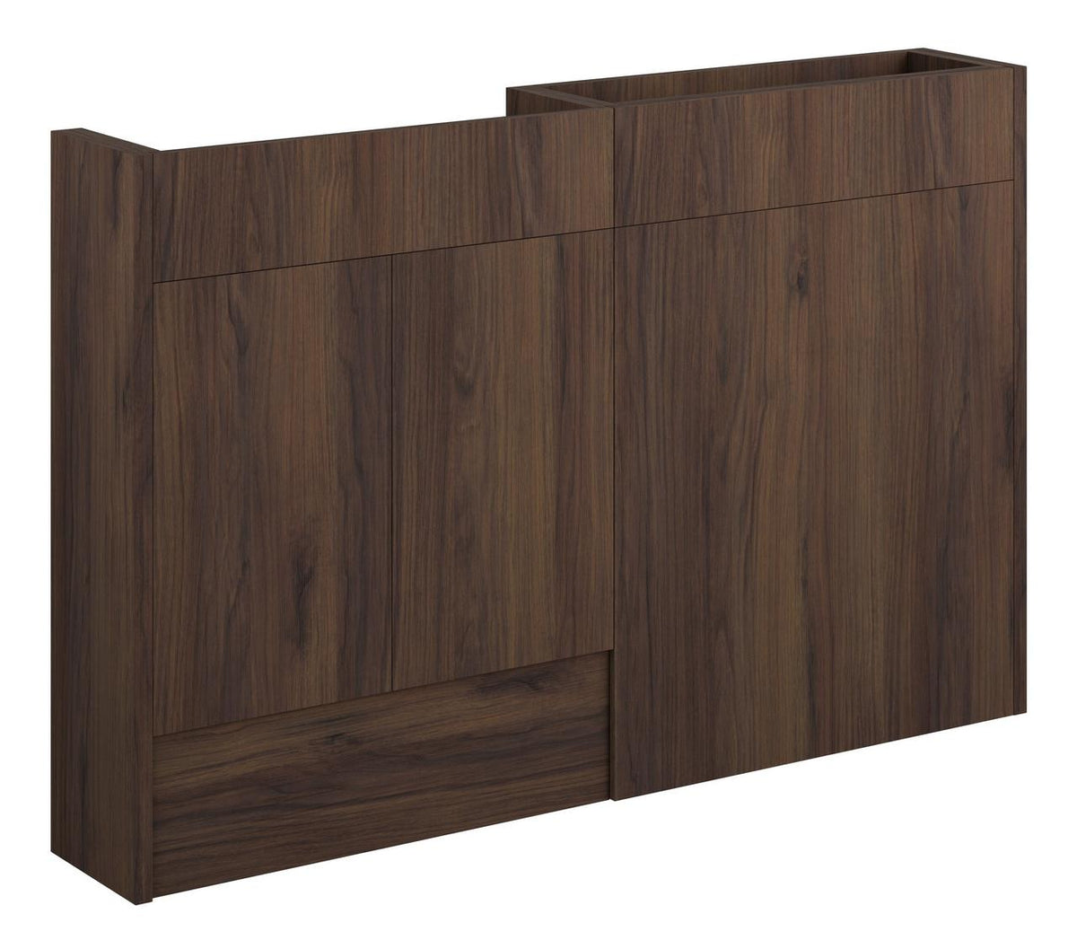 Auvellis Linaro 1236mm Slim Basin & WC Unit Pack – Warm Walnut | Cabinet Colour: Grey