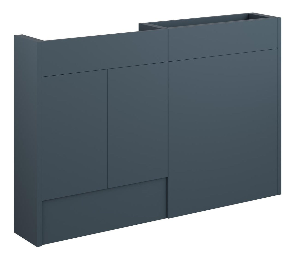 Auvellis Linaro 1236mm Slim Basin & WC Unit Pack – Matt Arley Blue | Cabinet Colour: Oak