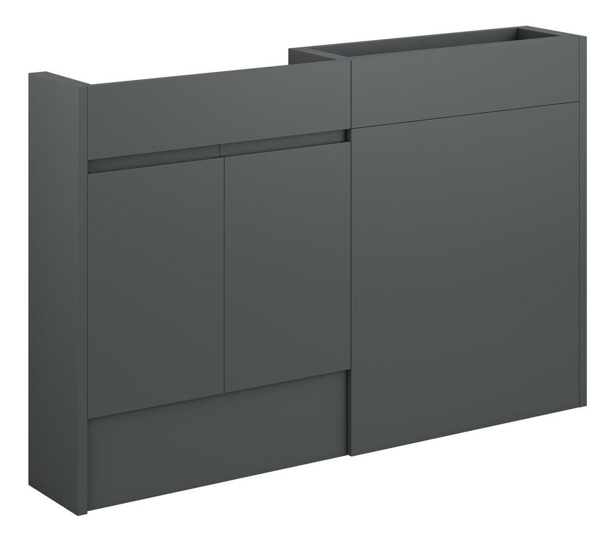 Auvellis Cara 1236mm Slim Basin & WC Unit Pack – Matt Graphite Grey | Cabinet Colour: Oak