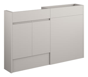 Auvellis Cara 1236mm Slim Basin & WC Unit Pack – Matt Dove Grey | Cabinet Colour: Grey