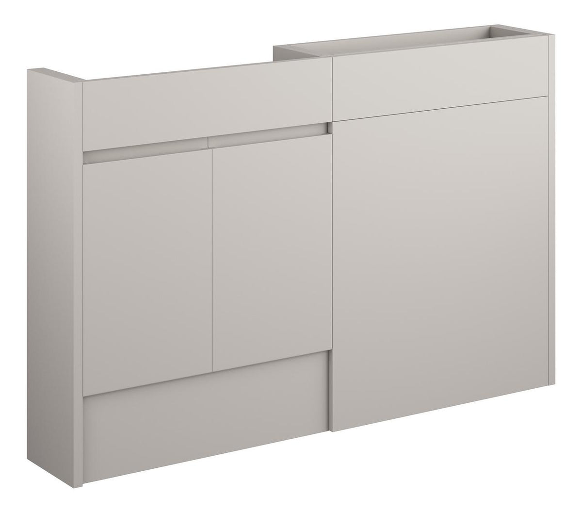 Auvellis Cara 1236mm Slim Basin & WC Unit Pack – Matt Dove Grey | Cabinet Colour: Oak