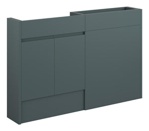 Auvellis Cara 1236mm Slim Basin & WC Unit Pack – Matt Green Camo | Cabinet Colour: Grey