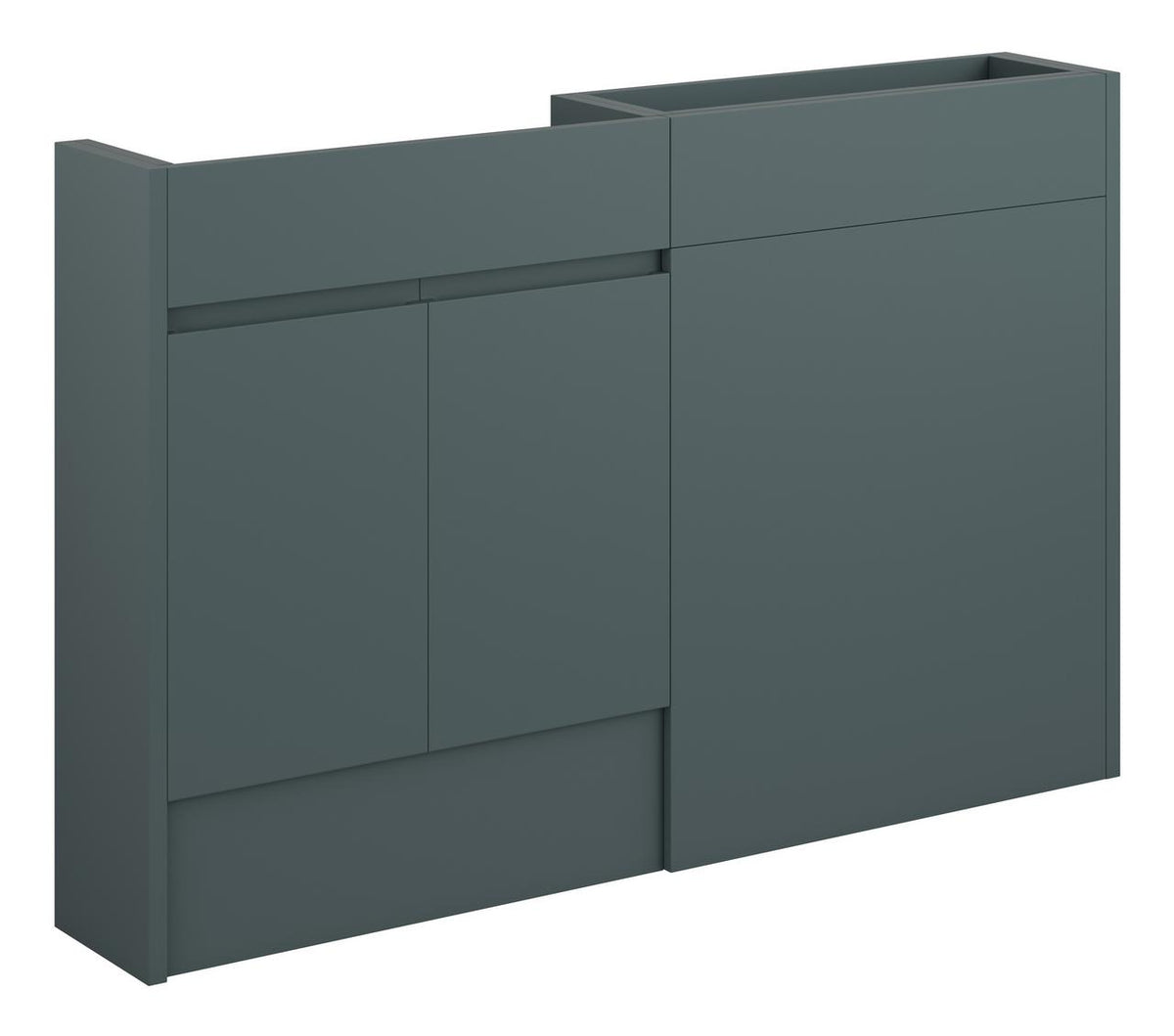Auvellis Cara 1236mm Slim Basin & WC Unit Pack – Matt Green Camo | Cabinet Colour: Oak