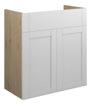 Auvellis Forma 600mm Standard Basin Unit – Matt White | Cabinet Colour: Oak