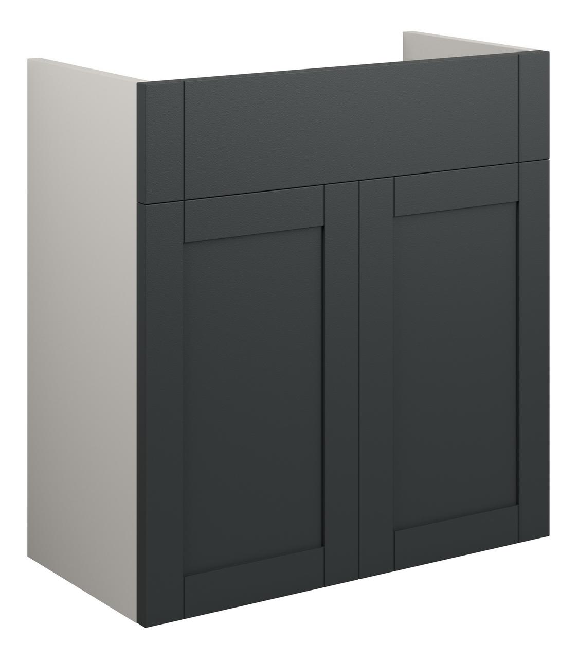 Auvellis Forma 600mm Standard Basin Unit – Matt Graphite Grey | Cabinet Colour: Grey