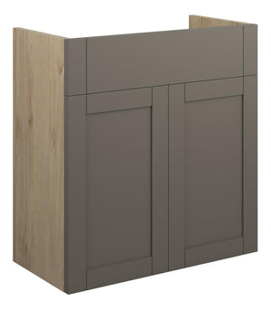 Auvellis Forma 600mm Standard Basin Unit – Matt Stone | Cabinet Colour: Oak
