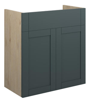 Auvellis Forma 600mm Standard Basin Unit – Matt Green Camo | Cabinet Colour: Oak
