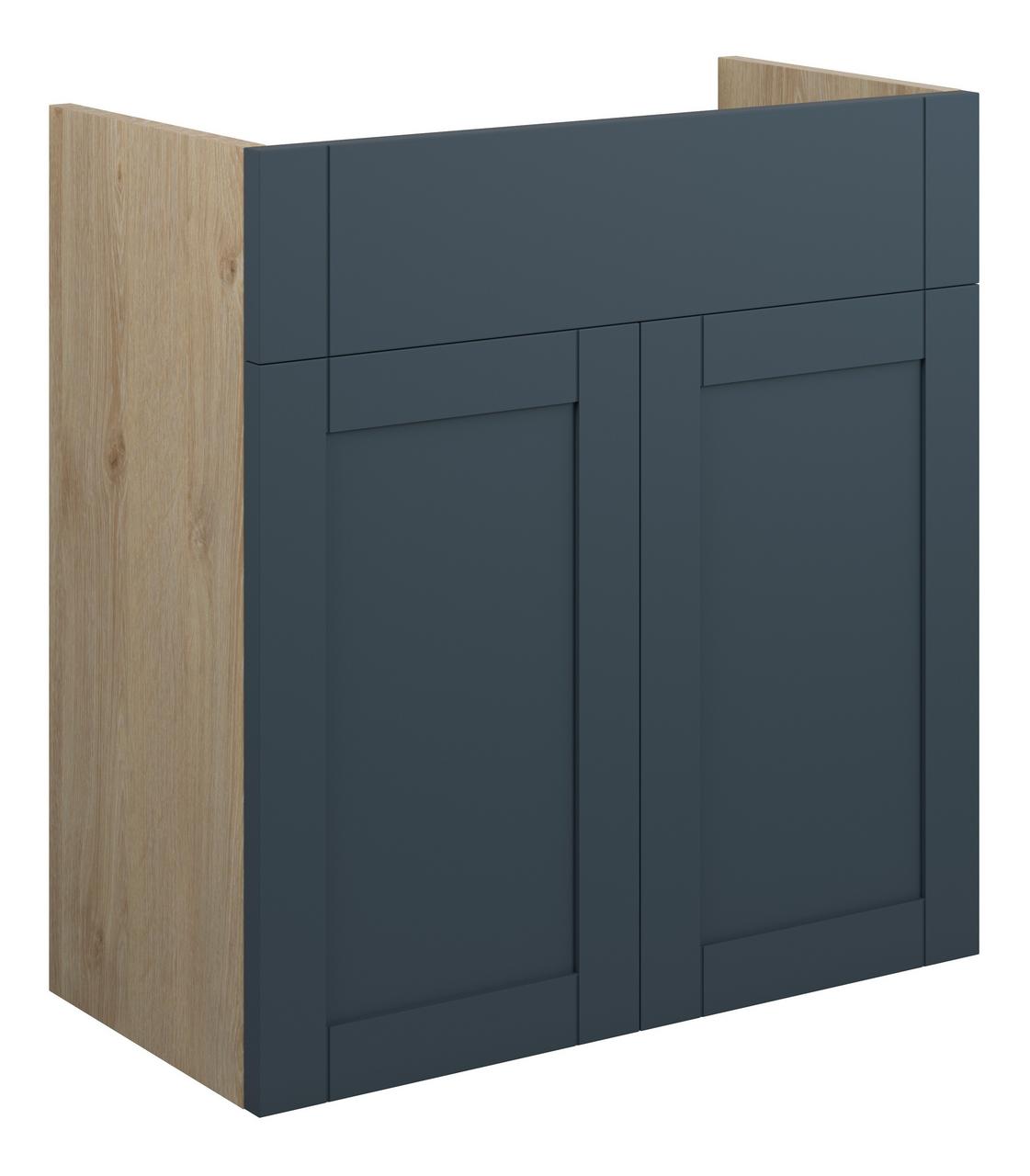 Auvellis Forma 600mm Standard Basin Unit – Matt Arley Blue | Cabinet Colour: Oak