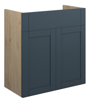 Auvellis Forma 600mm Standard Basin Unit – Matt Arley Blue | Cabinet Colour: Oak