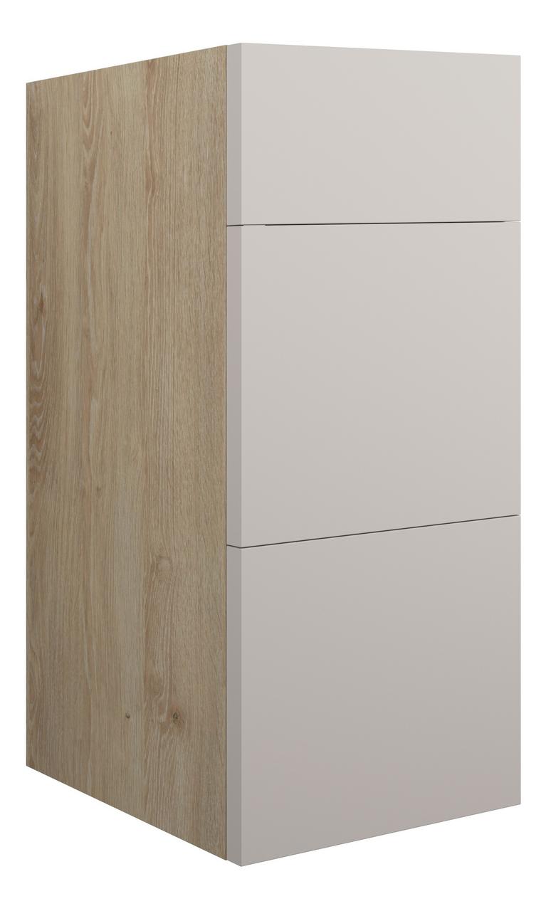 Auvellis Linaro 300mm Standard 3 Drawer Unit – Matt Dove Grey | Cabinet Colour: Oak