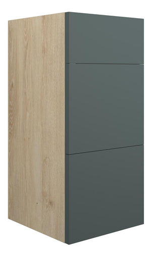 Auvellis Linaro 300mm Standard 3 Drawer Unit – Matt Green | Cabinet Colour: Oak