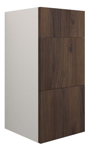 Auvellis Linaro 300mm Standard 3 Drawer Unit – Warm Walnut | Cabinet Colour: Grey