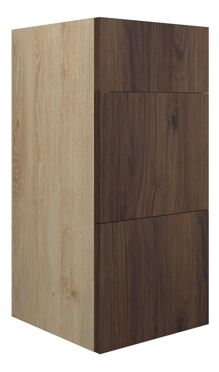 Auvellis Linaro 300mm Standard 3 Drawer Unit – Warm Walnut | Cabinet Colour: Oak