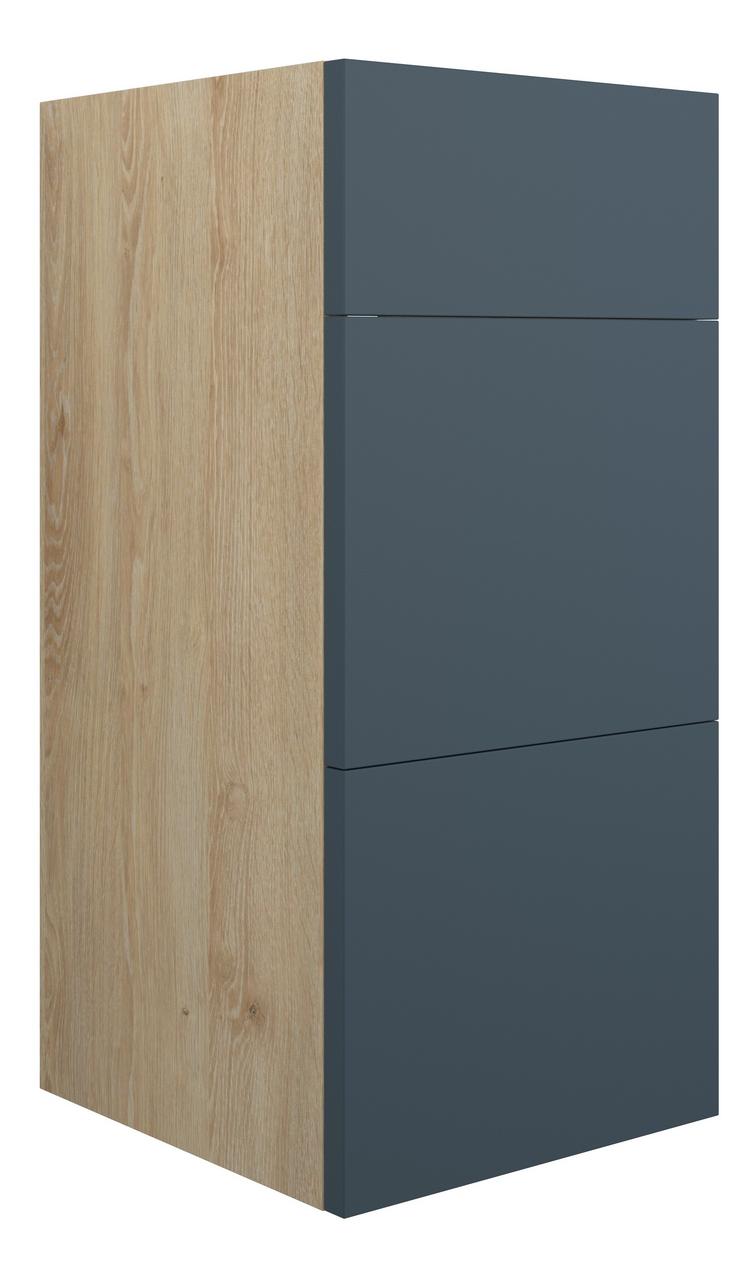 Auvellis Linaro 300mm Standard 3 Drawer Unit – Matt Arley Blue | Cabinet Colour: Oak