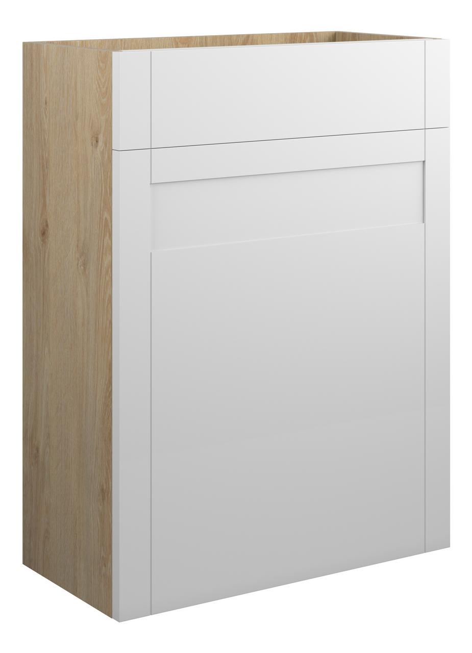 Auvellis Forma 600mm Standard WC Unit – Matt White | Cabinet Colour: Oak