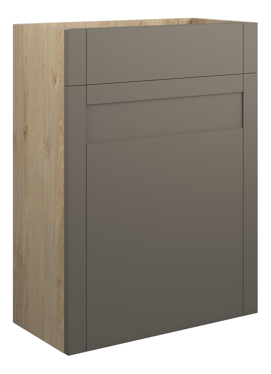 Auvellis Forma 600mm Standard WC Unit – Matt Stone | Cabinet Colour: Oak