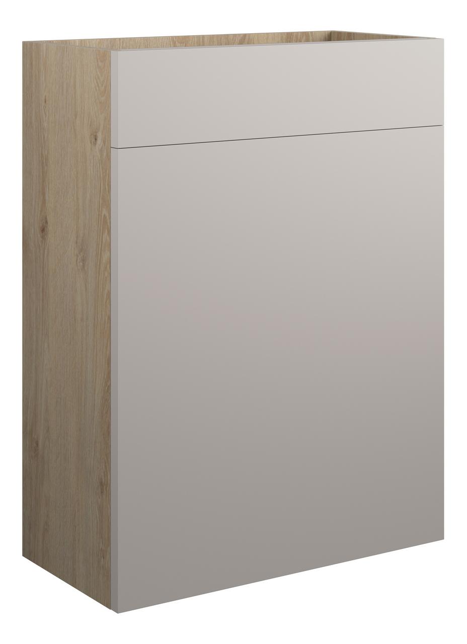 Auvellis Cara 600mm Standard WC Unit – Matt Dove Grey | Cabinet Colour: Oak