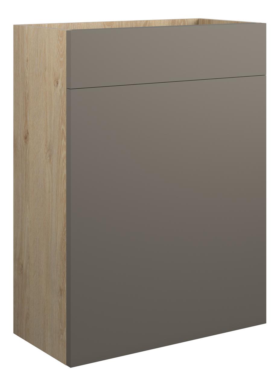 Auvellis Cara 600mm Standard WC Unit – Matt Stone | Cabinet Colour: Oak
