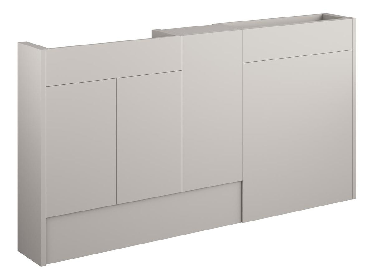 Auvellis Linaro 1536mm Slim Basin, WC & 1 Door Unit Pack – Matt Dove Grey | Cabinet Colour: Grey