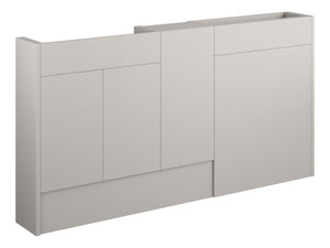 Auvellis Linaro 1536mm Slim Basin, WC & 1 Door Unit Pack – Matt Dove Grey | Cabinet Colour: Oak
