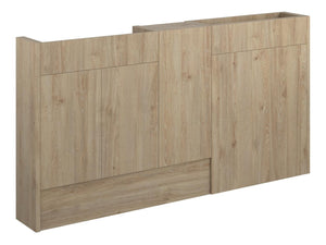 Auvellis Linaro 1536mm Slim Basin, WC & 1 Door Unit Pack – Havana Oak | Cabinet Colour: Grey