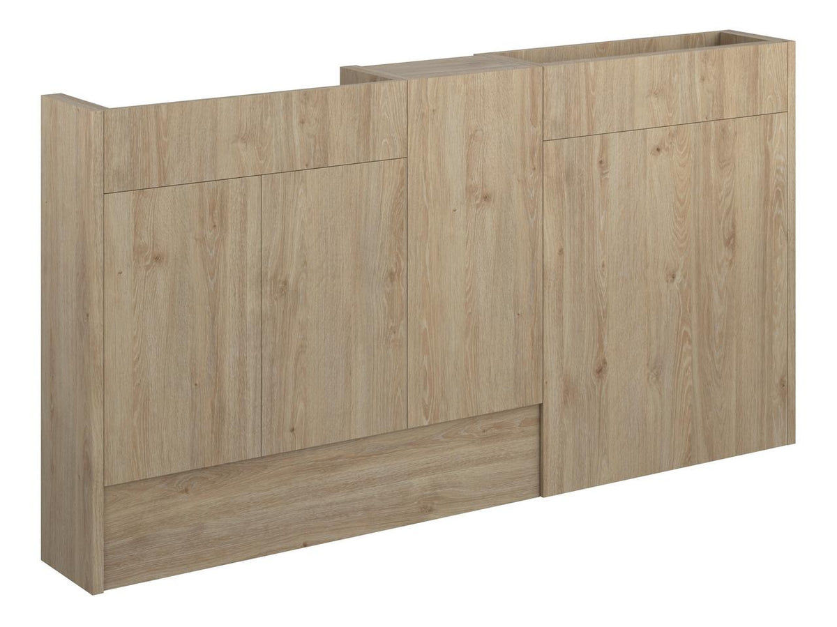 Auvellis Linaro 1536mm Slim Basin, WC & 1 Door Unit Pack – Havana Oak | Cabinet Colour: Oak