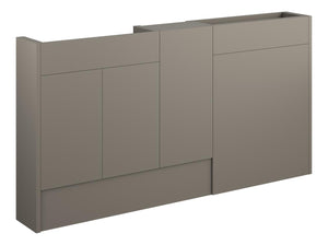 Auvellis Linaro 1536mm Slim Basin, WC & 1 Door Unit Pack – Matt Stone | Cabinet Colour: Oak