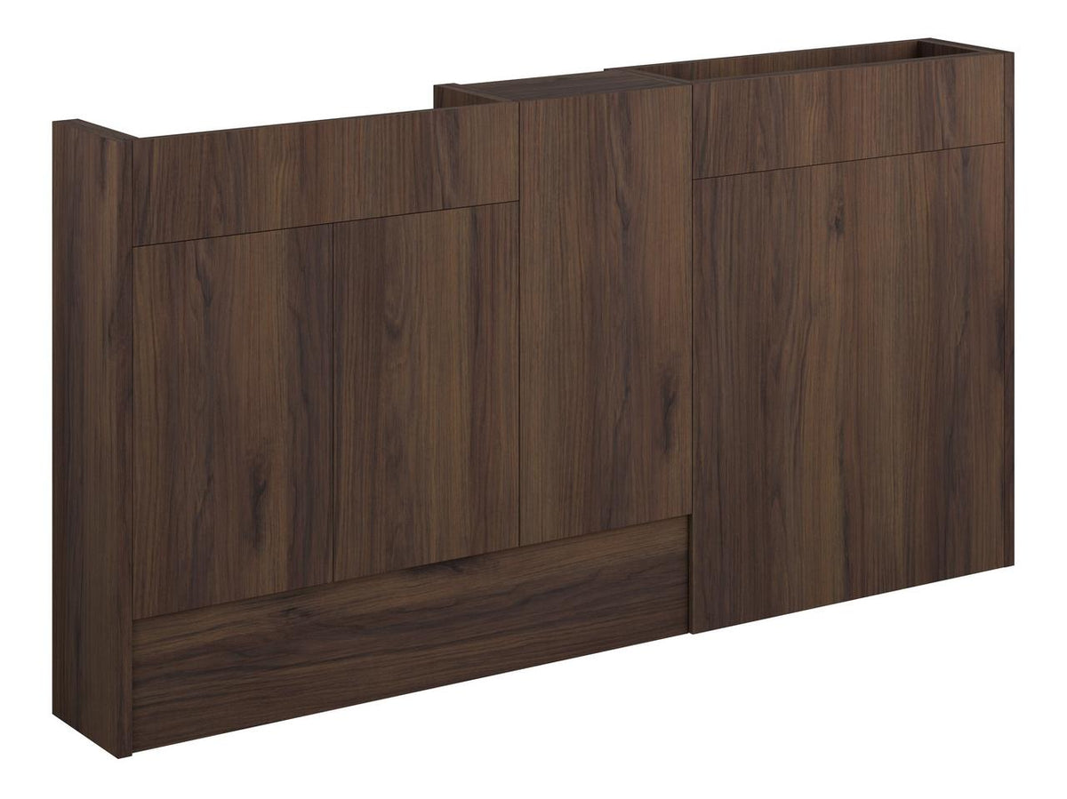 Auvellis Linaro 1536mm Slim Basin, WC & 1 Door Unit Pack – Warm Walnut | Cabinet Colour: Oak