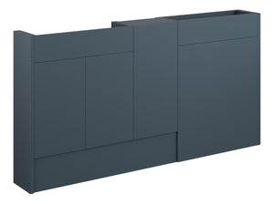 Auvellis Linaro 1536mm Slim Basin, WC & 1 Door Unit Pack – Matt Arley Blue | Cabinet Colour: Oak