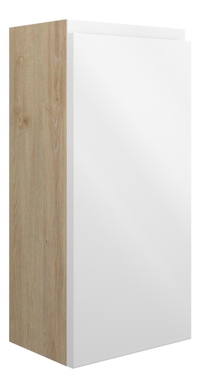 Auvellis Cara 300mm Slim Base Unit – White Gloss | Cabinet Colour: Oak