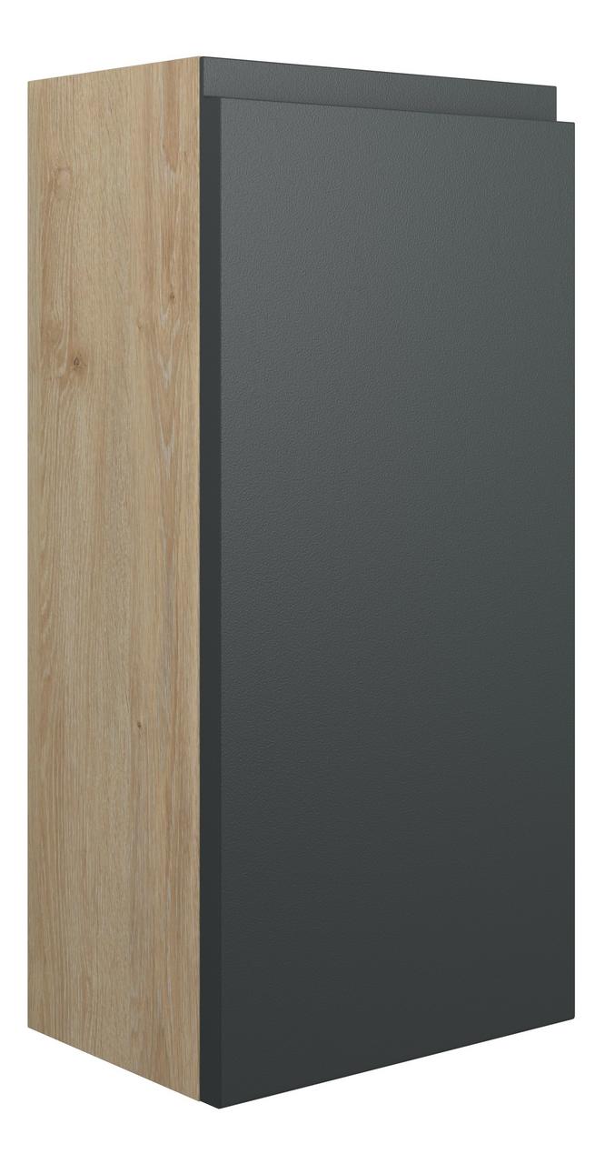 Auvellis Cara 300mm Slim Base Unit – Matt Graphite Grey | Cabinet Colour: Oak