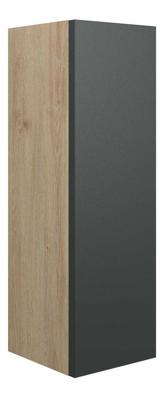 Auvellis Linaro 200mm Slim Base Unit – Matt Graphite Grey | Cabinet Colour: Oak