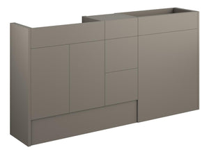 Auvellis Linaro 1536mm Standard Basin, WC & 3 Drawer Unit Pack – Matt Stone | Cabinet Colour: Grey