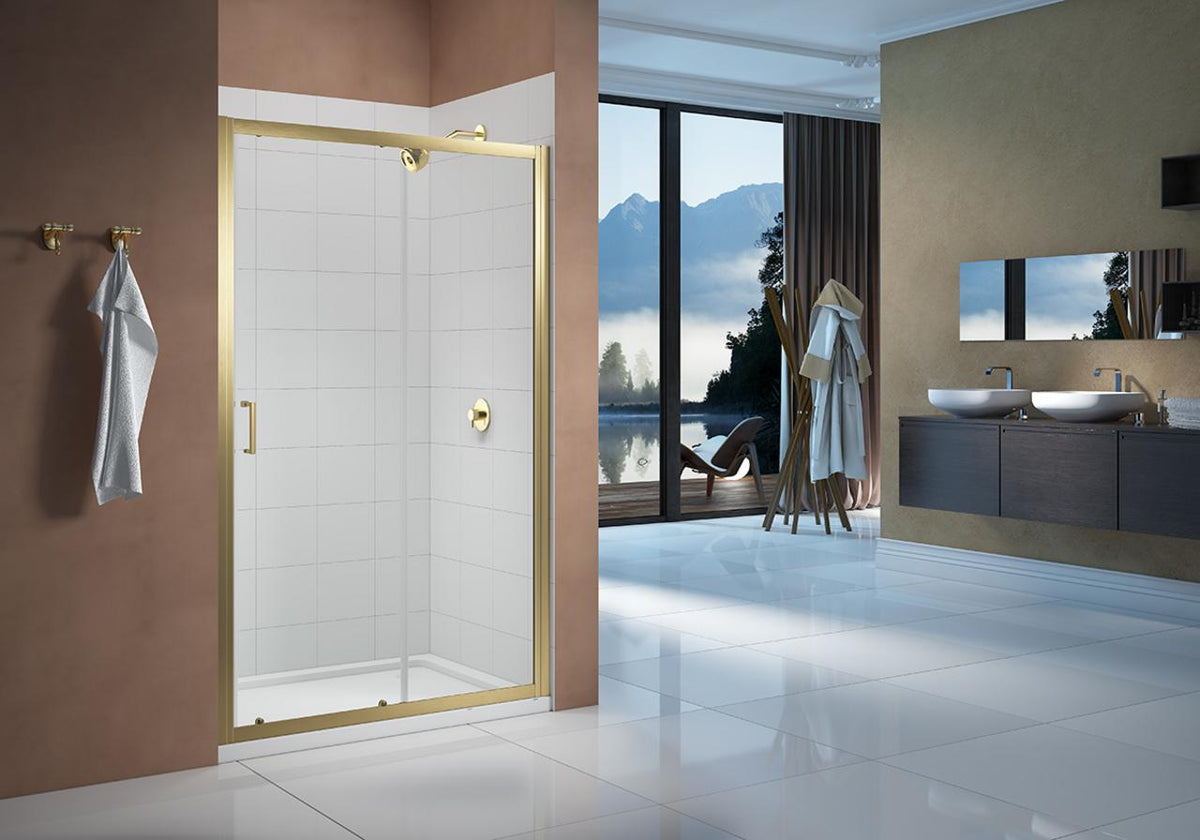 Merlyn Vivid Boost Sliding Door - Brushed Brass – 1000mm