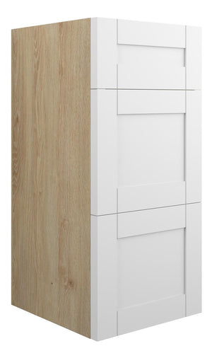 Auvellis Forma 300mm Standard 3 Drawer Unit – Matt White | Cabinet Colour: Oak