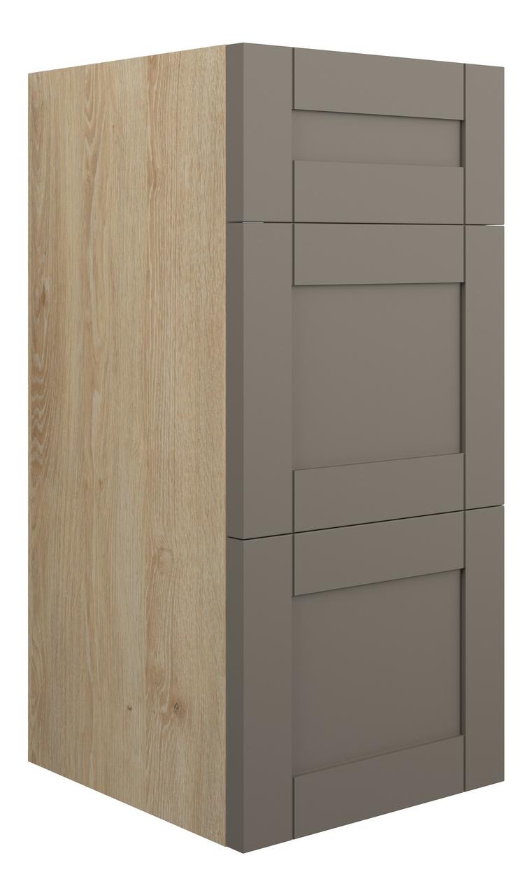 Auvellis Forma 300mm Standard 3 Drawer Unit – Matt Stone | Cabinet Colour: Oak